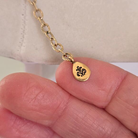 Barse Thailand Pendant Necklace Women's Antiqued Brass Medallion Polished Boho - Picture 5 of 12